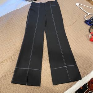 Black dress pants with front slit for ankle